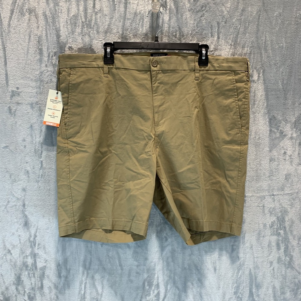 Dockers Men's Ultimate Shorts‎ 42 Khaki Tan Supreme Flex Stretch Security Pocket